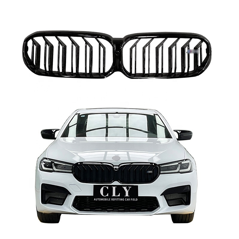 Genuine Automotive Parts For BMW 5 Series G30 G38 LCI 2021-IN Double Line Gloss Black Car Grille