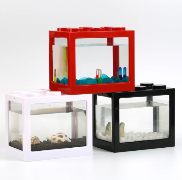 Мини аквариум betta, аквариум со светодиодной подсветкой USB, маленький аквариум для офиса, прозрачный акриловый аквариум