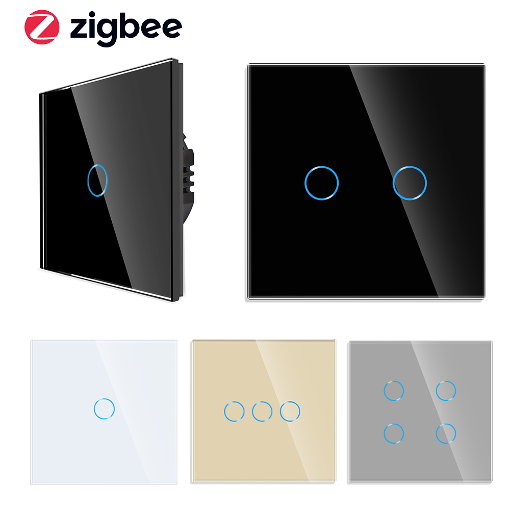 Bingoelec Zigbee, оптовая продажа, домашний настенный светильник 1, 2, 3, 4, смарт-переключатели работают с Wi-Fi