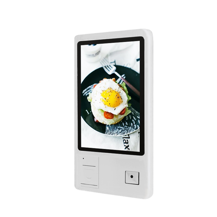 Self service order fast food touch screen POS machine payment kiosk with thermal printer and QR code scanner
