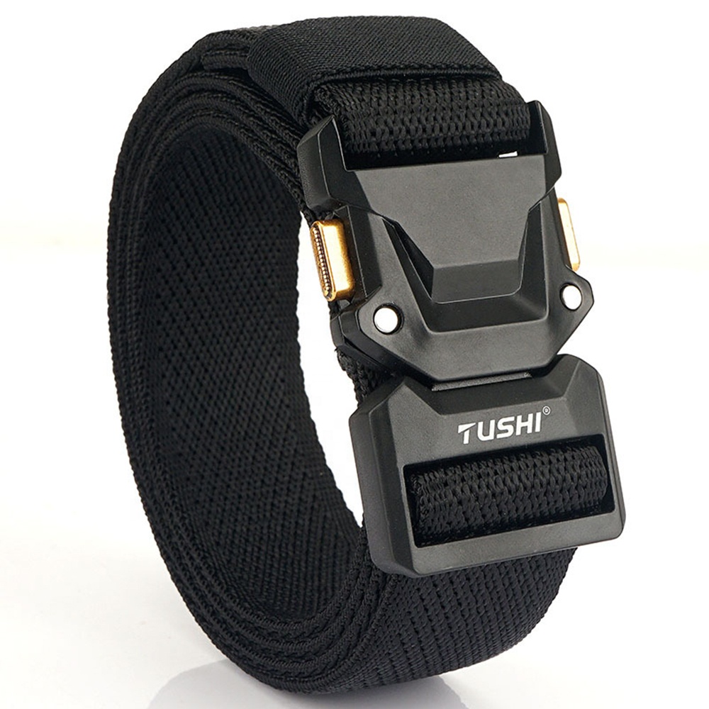TUSHI Tactical Belt Men Outdoor Patrol Buckle Woven Metal Belt Multi Function Combat Utility Duty Nylon Belt Customized Factory