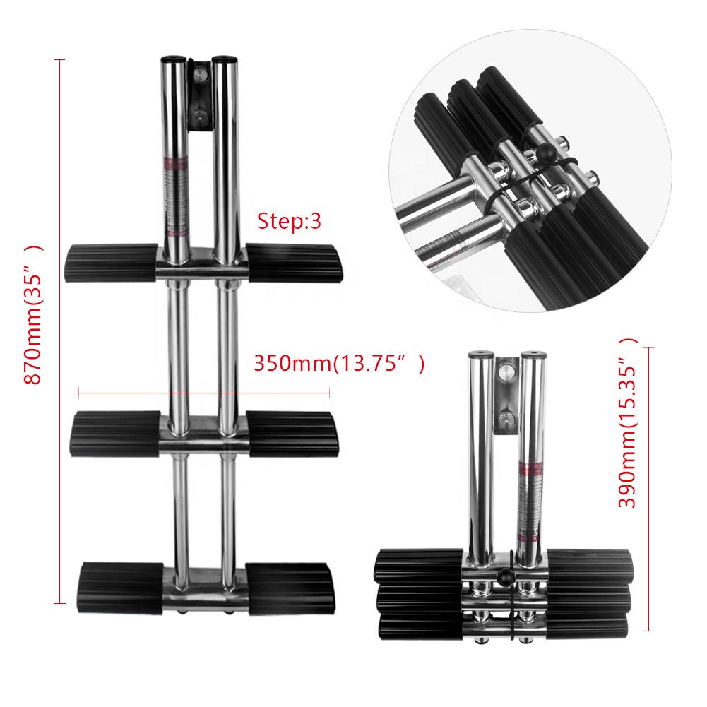 Telecscoping Lightweight Drop Ladder Marine Stainless Steel Boat Ladder