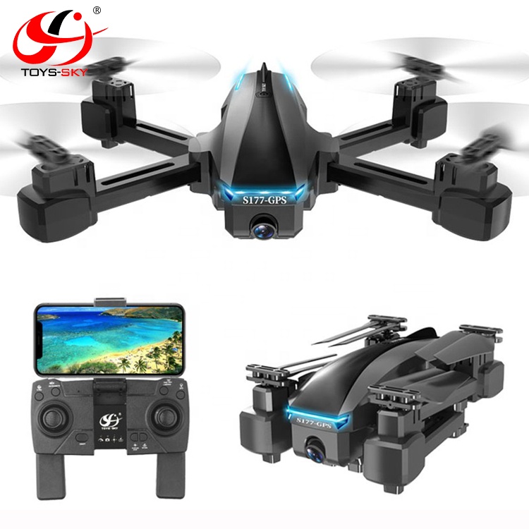 S177 оптическим позиционированием Wi-Fi FPV удержания высоты, трефом, жест регулируемых складной Дрон 1080 HD Quadcopter камера 2 aixs