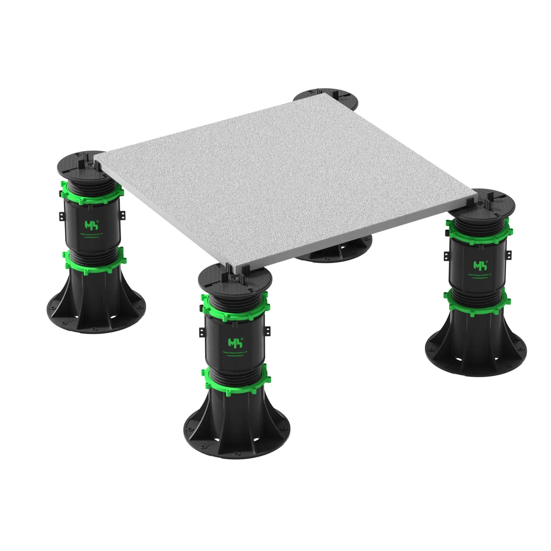 Different height adjustable floor joist paver tile deck support
