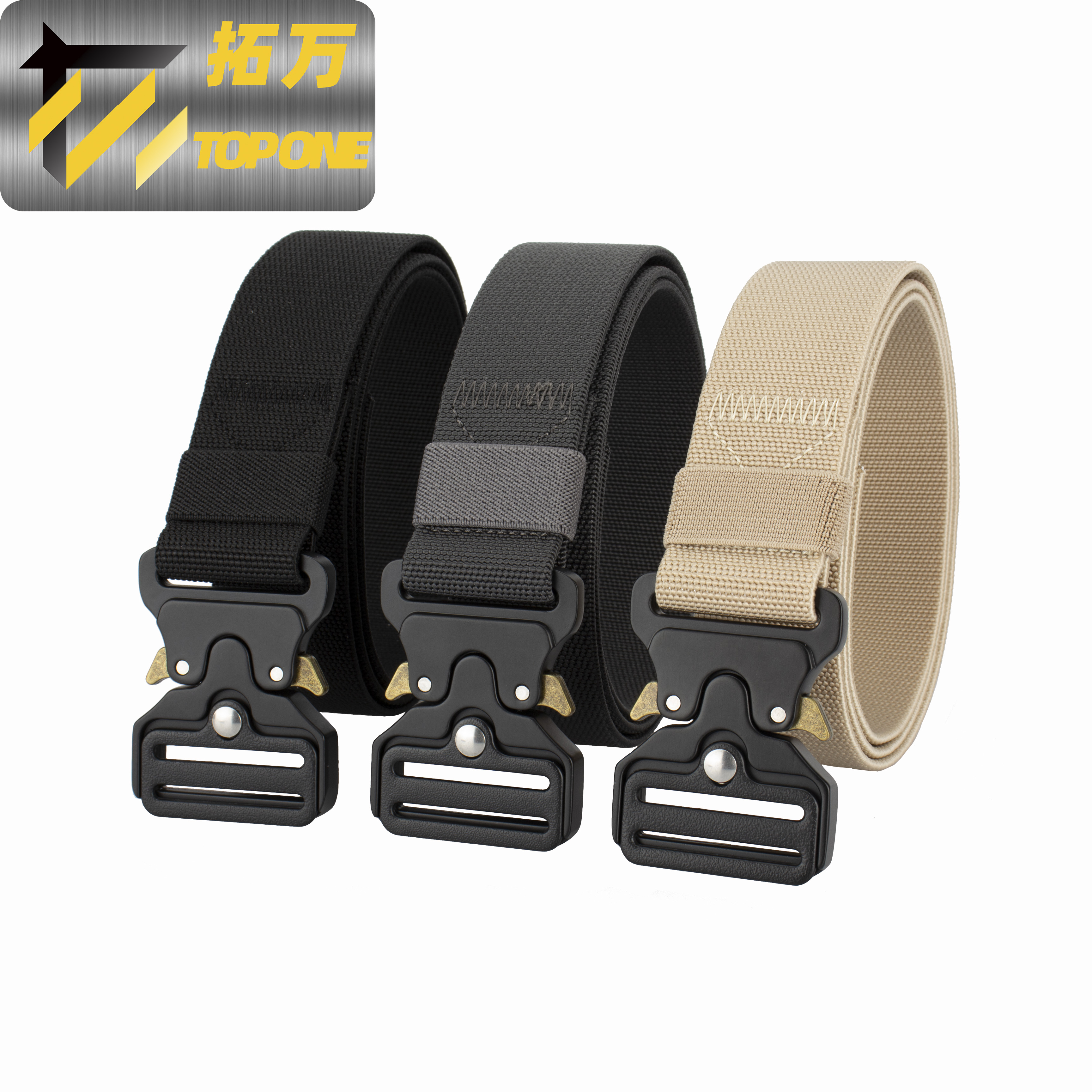 1.5' Al Alloy Buckle outdoor training Tactical Elastic Webbing Belts with Customized Logo