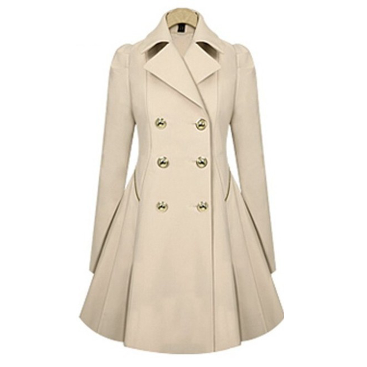 Wholesale European American Slim Mid Length Commuter Jacket Autumn Windbreaker Fall Jackets Long Coat Women Coats