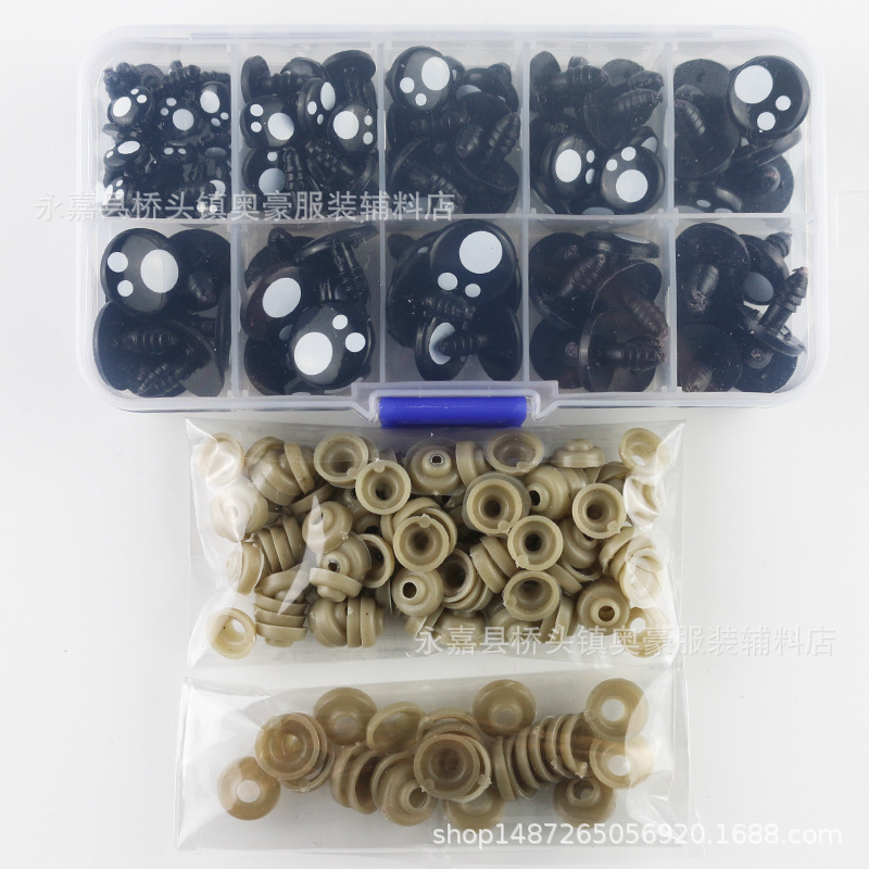 100pcs Toy accessories Plastic eyes flash doll eyes Oval black eyes