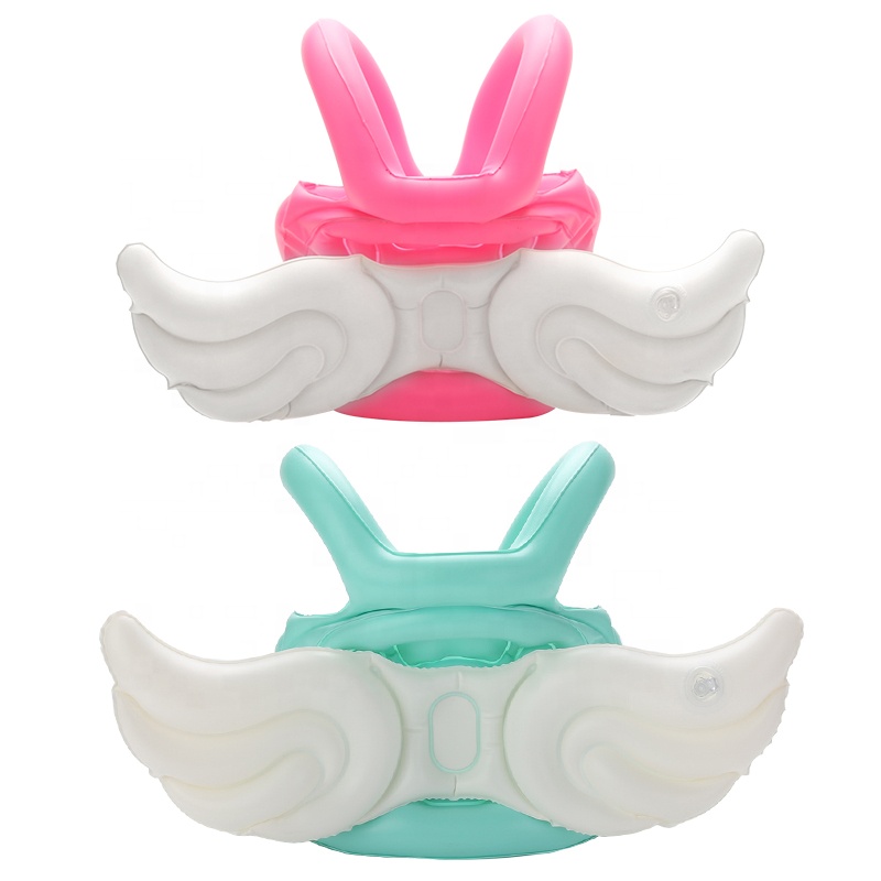2021 Kids Swimming Angel Wings Ring Inflatable Angel Back Wings Pink Blue Baby Float Vest Costume Pool Inflatable Toys