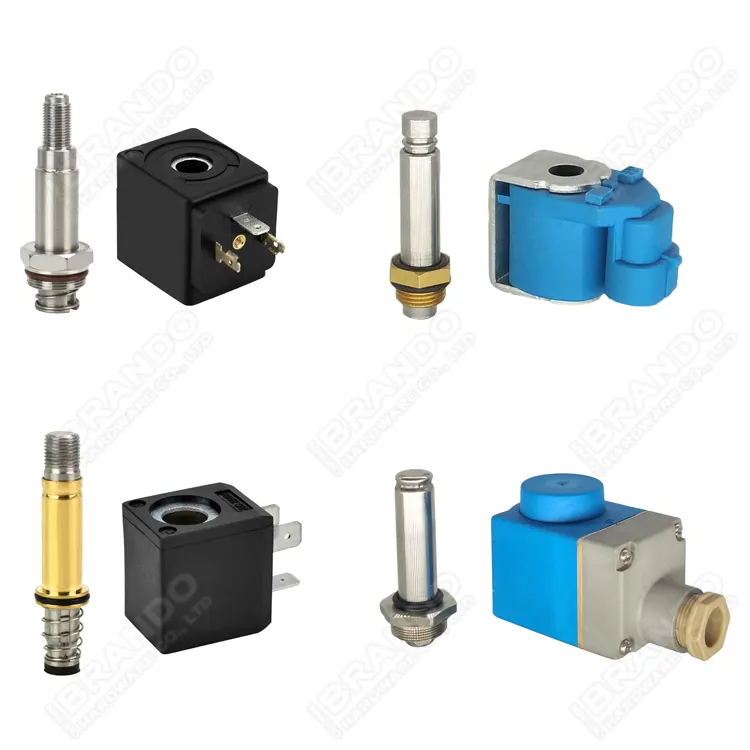 24V 220V Solenoid Valve Coils With Electromagnetic Armature Plunger Tube Assembly