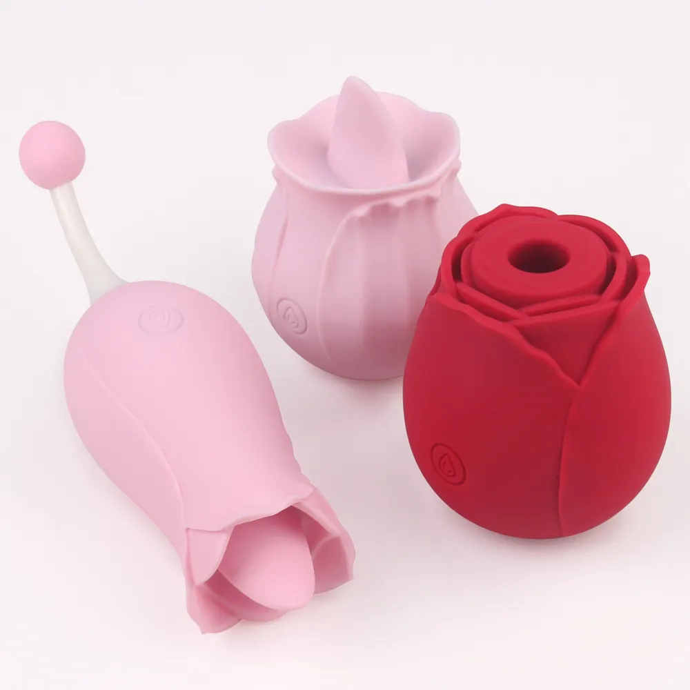 Masturbator tongue licking sucking vibrator clit sucker clitoral stimulator pink red vibrating rose sex toy rose vibrator