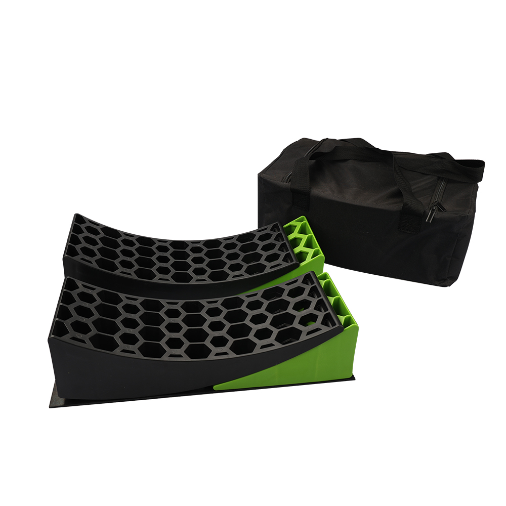 RV Leveling Blocks , Camper Leveler Kit - Curved RV Levelers with Camper Wheel Chocks for Travel Trailers