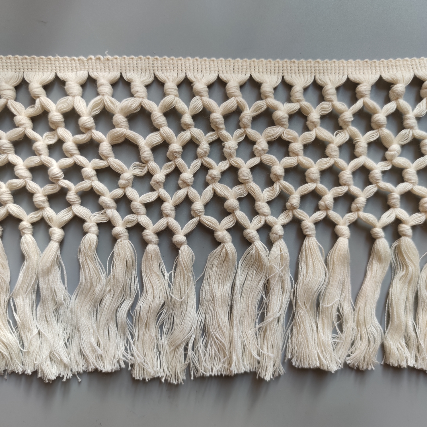 6 knotted 100% cotton tassel fringe trimmings