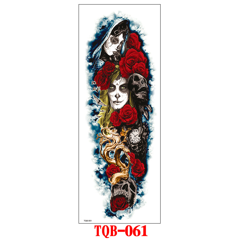 Custom Waterproof Temporary Tattoo Sticker Full Arm Large Skull Tatoo Stickers Flash Fake Tattoos for Men Women
