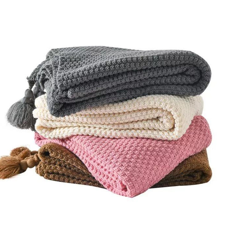 100% acrylic ins Nordic style office nap shawl knitted blanket