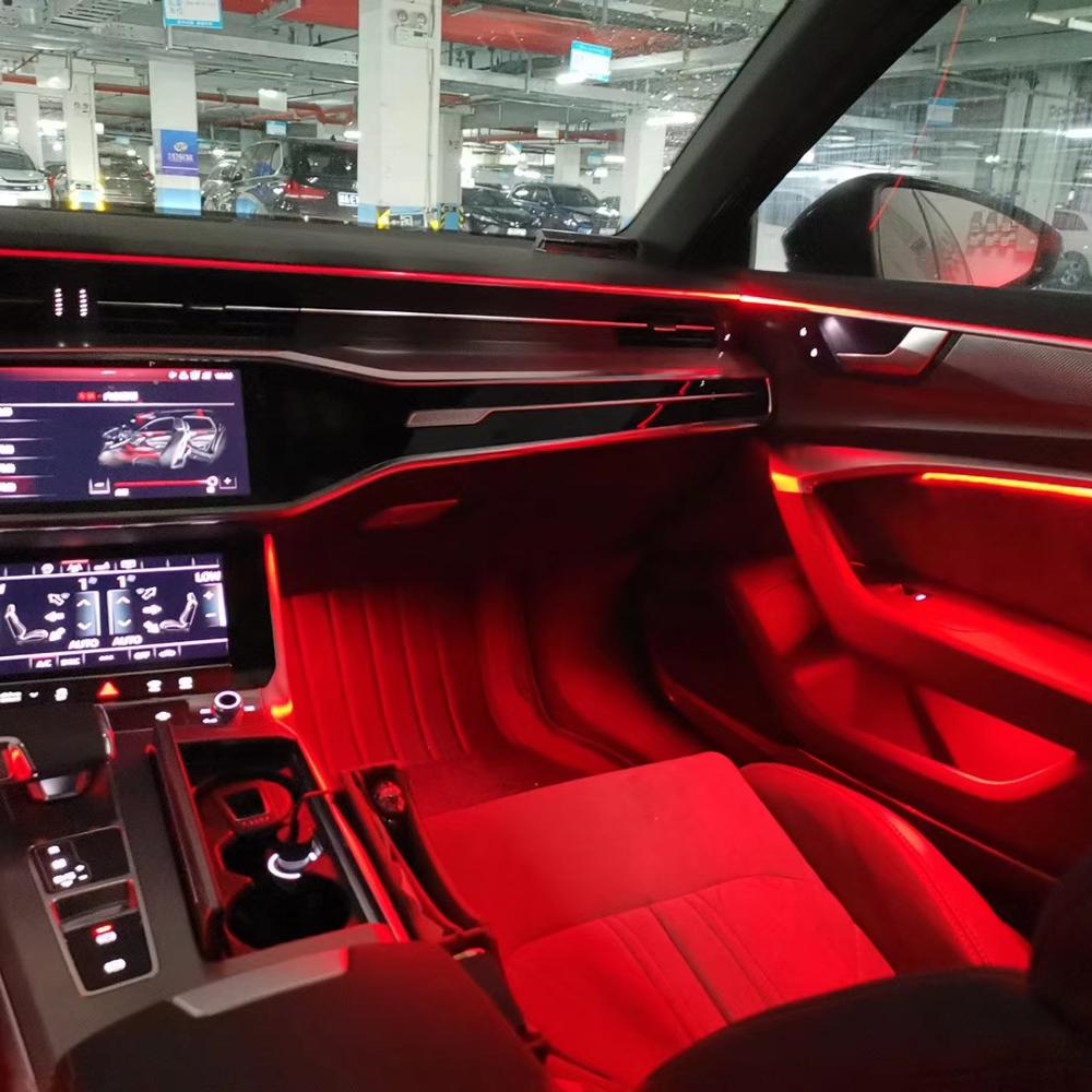 Автомобильная светодиодная система освещения автомобильное атмосферное освещение led 30 цветов для Audi 19-20 лет A6L(C8) автомобильное окружающее освещение