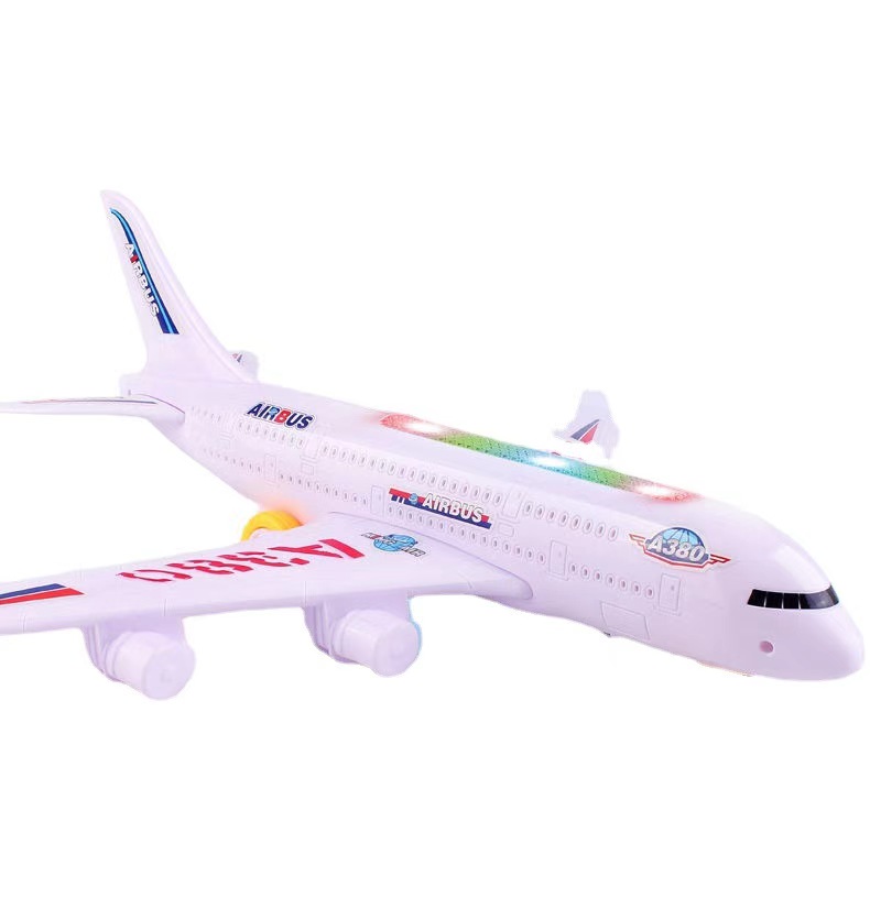 A380 aircraft multi-size electric universal automatic obstacle avoidance model airplane with sound luminous children's toys