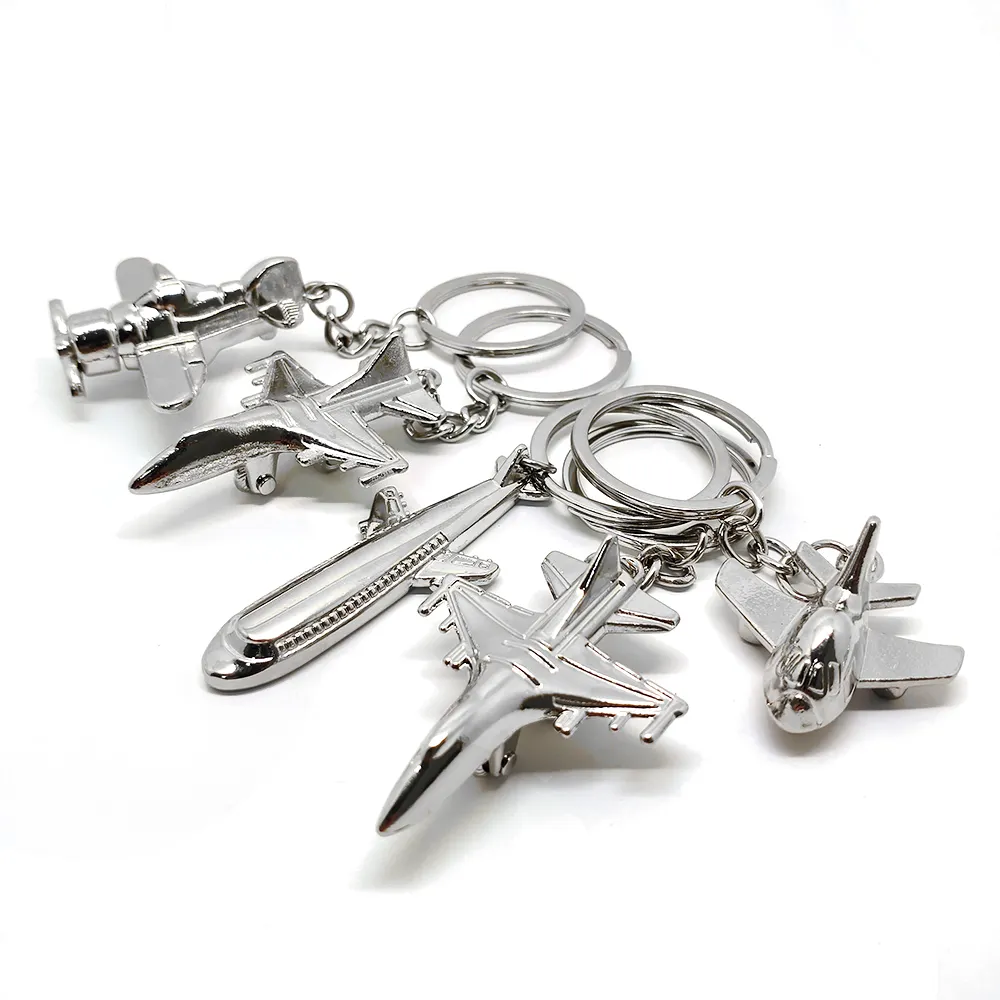 Wholesale Designer 3D Metal Aircraft Key Chain Plane Keyring Airplane Keychain