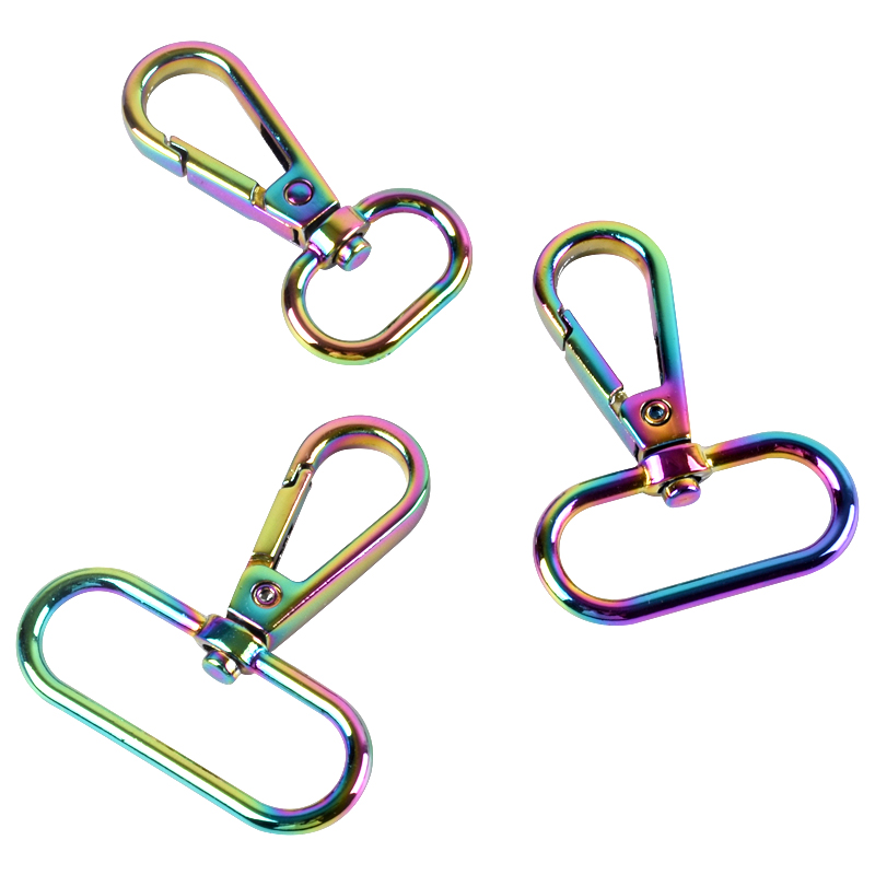 High Quality Rainbow Snap Hook Carabiner Accessories Swivel Metal Snap Hook Buckle
