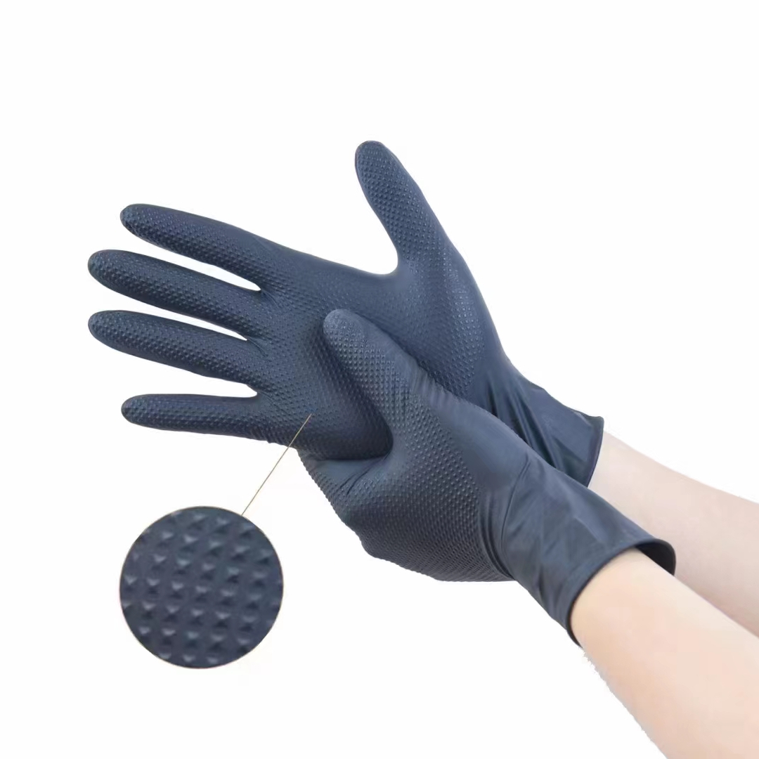 Notrile gloves Thick Diamond Textured gloves Nitrile Powder Free Synthetic Industrial Nitrile gloves