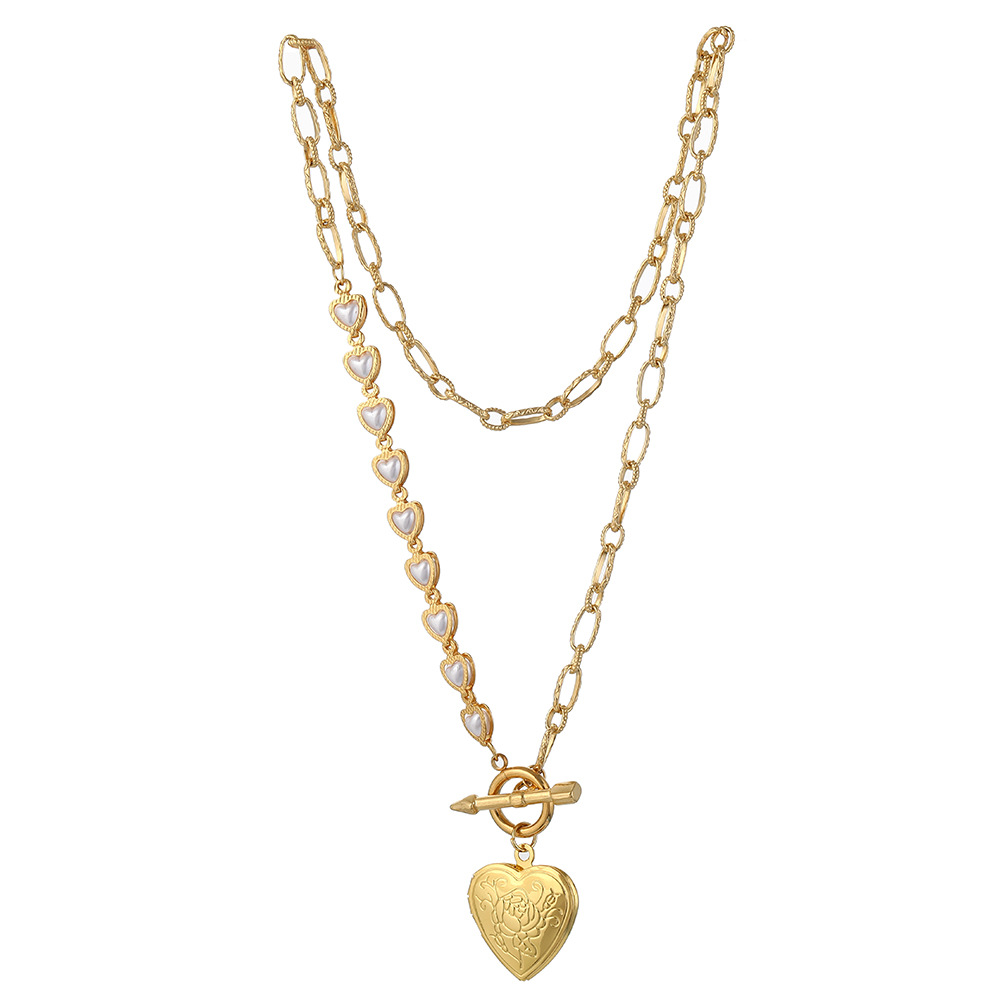 Dr. Jewelry 18K Gold Plated Freshwater Heart Pearl Photo Love Locket Necklace for Memorial Jewelry