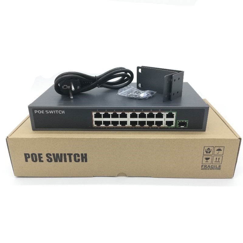 Sdapo фабрика OEM и ODM PSE1816GSR V2.0 16 портов PoE + 2TP + 1 для программирования в производственных условиях 150W/Свитч PoE 48V удлинитель 250 м