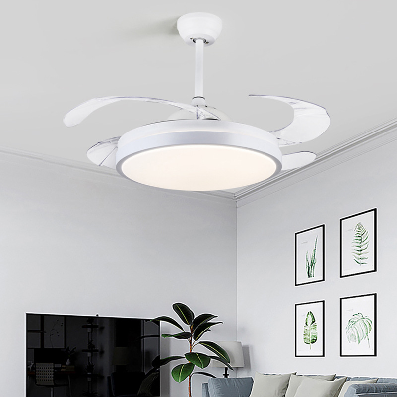 modern simple design residential bedroom 42inch dimmable remote control macaron led indoor ceiling fan