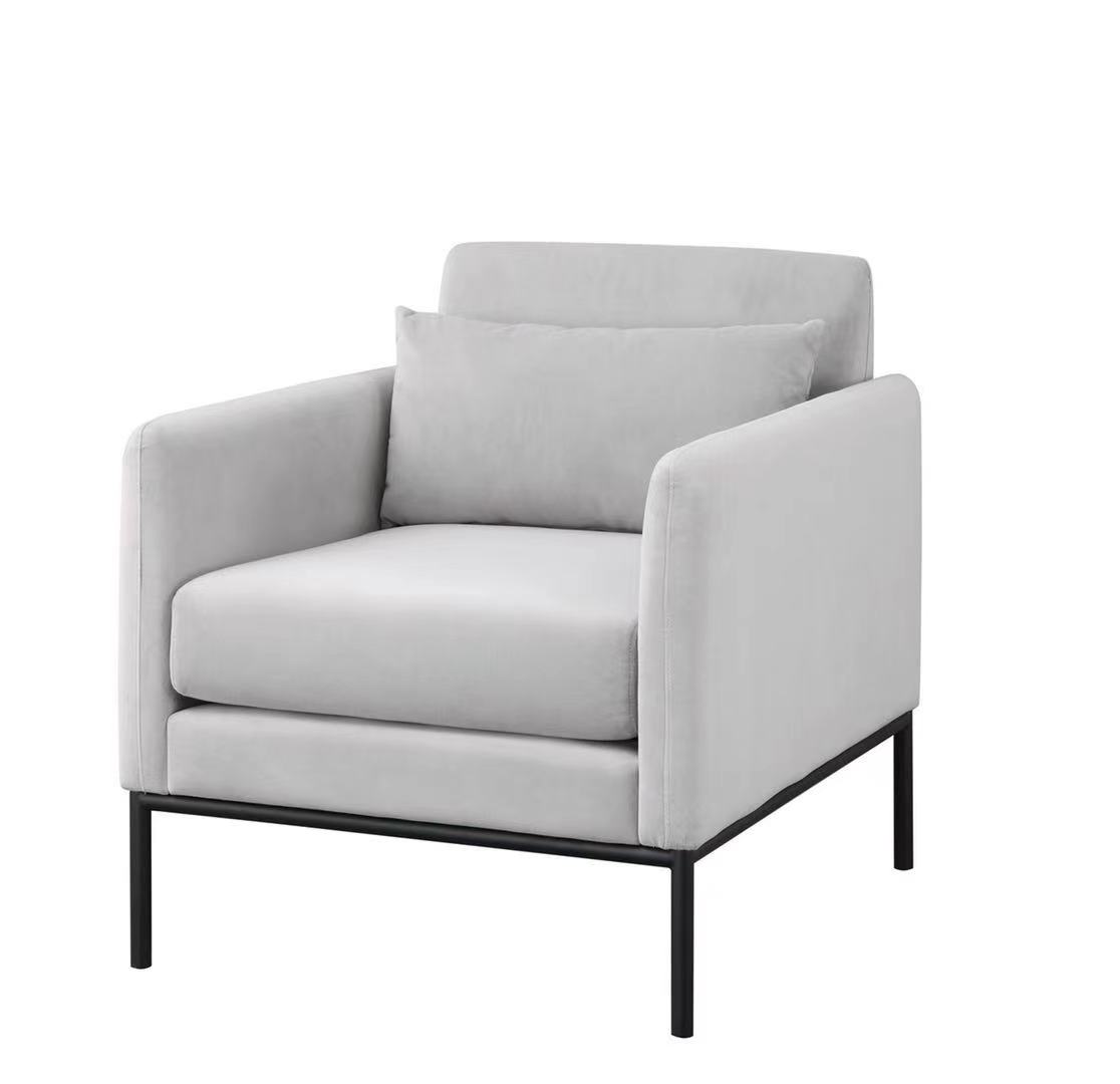 Upholstered simple gray Sofa Chair Modern Comfortable soft Accent Arm Recliner Fabric Patchwork Leisure Lounge Chairs