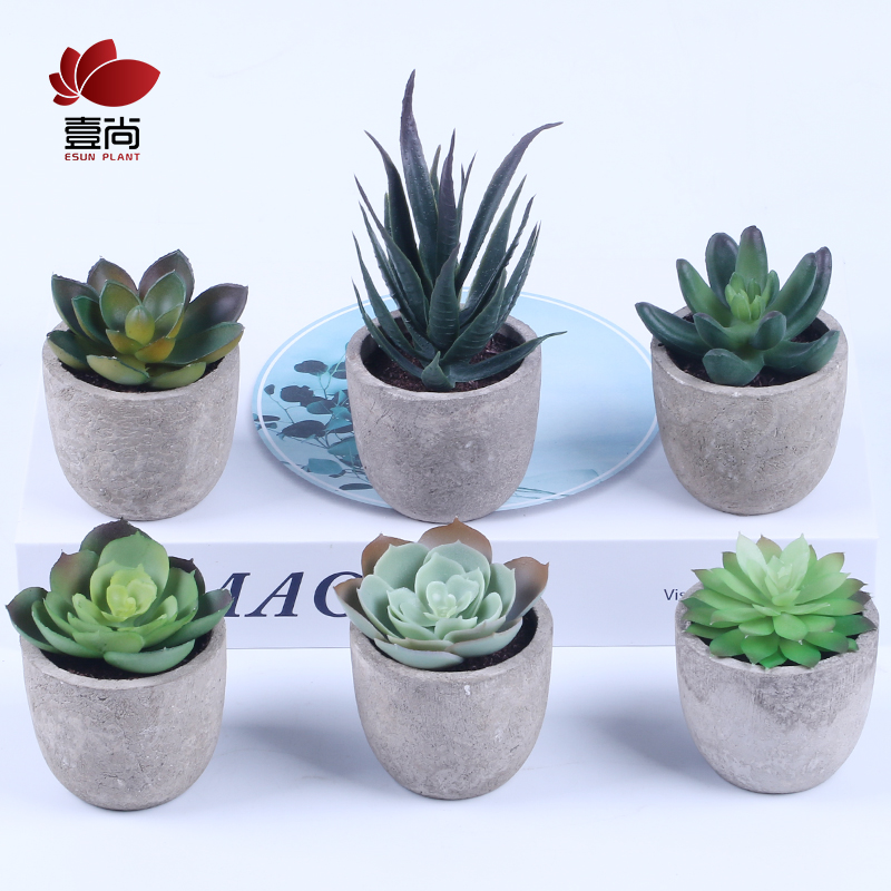 2021 Amazon hot selling artificial succulent plant wholesale Eco-friendly succulents plants artificial faux plant ES0856