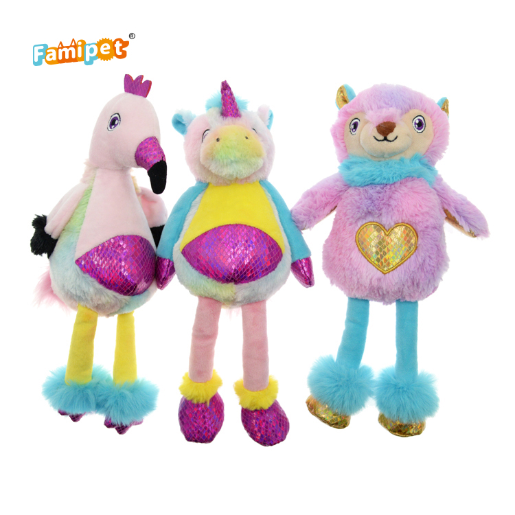 2021 Unique Design Adorable Animal Tug Nylon Stuffed Squeaky Custom Soft Plush Dog Toy