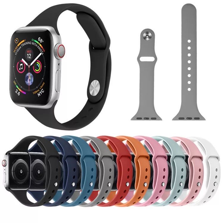 Силиконовый ремешок для Apple Watch band, силиконовый спортивный ремешок для apple watch series 5