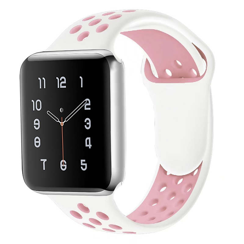 Custom Sports Silicone Exercise 38mm 40mm 42mm 44mm Smart Watch Strap Bands For Apple