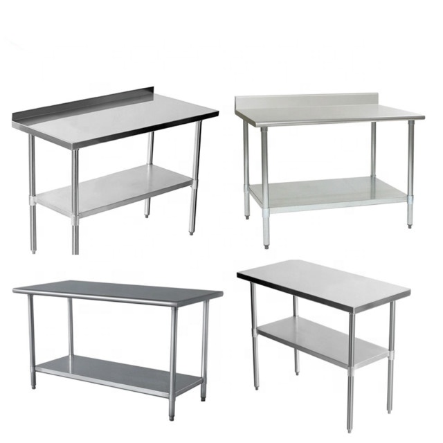 WT-3084B , stainless steel work tables for kitchen with backsplash