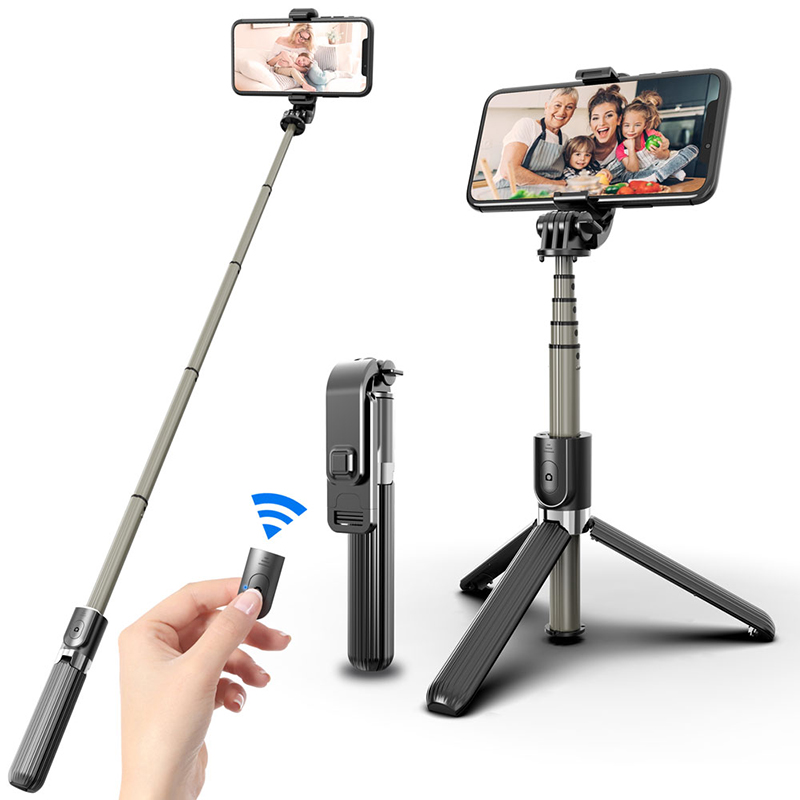 Wireless Remote Selfie Stick Portable Lightweight Mini Aluminum Alloy Tripod Phone Selfie Stick For Phone CameraL03