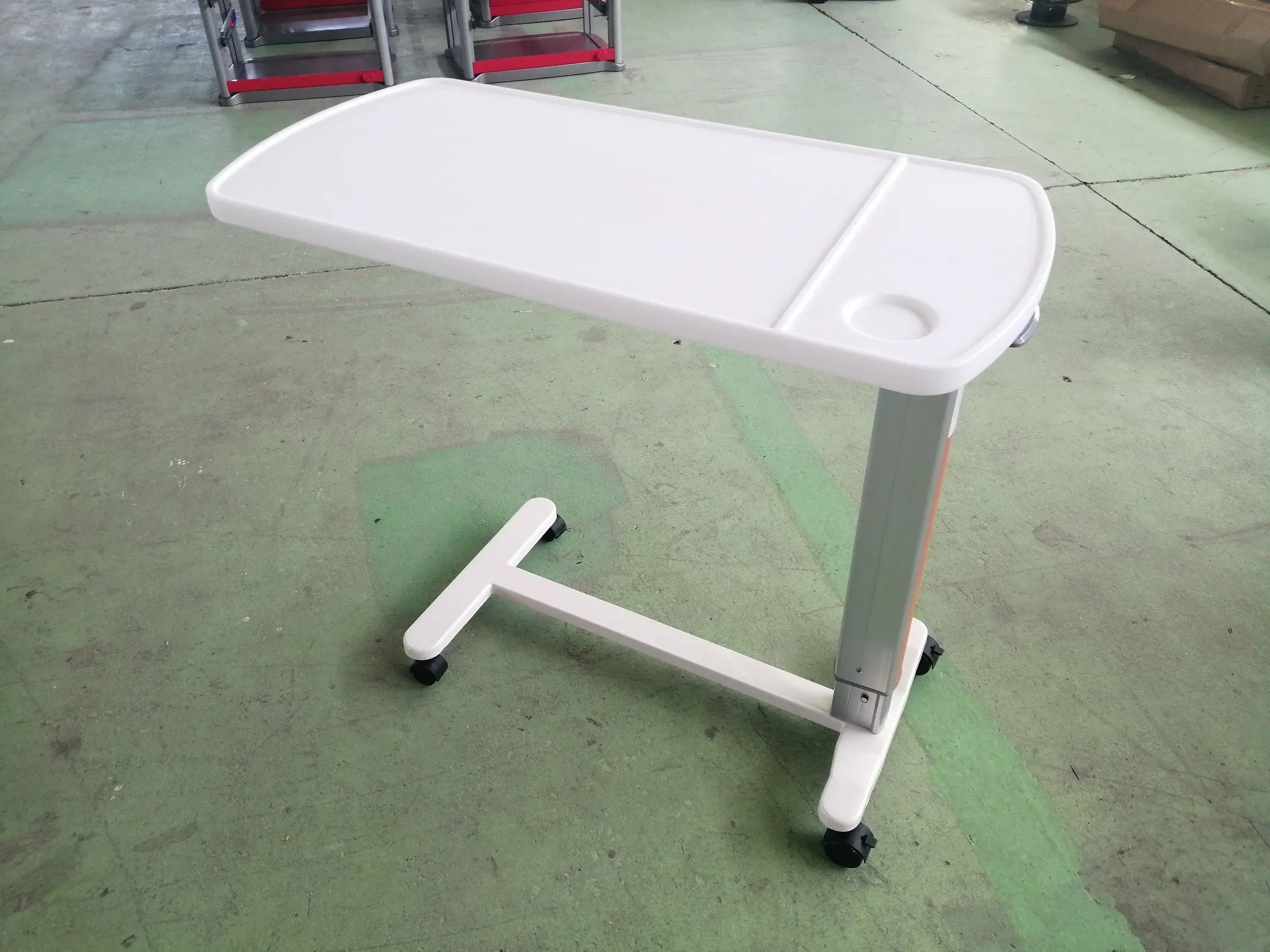 Hospital And Clinical Used ABS Over Bed Table With Easy Cleaning Dining Board