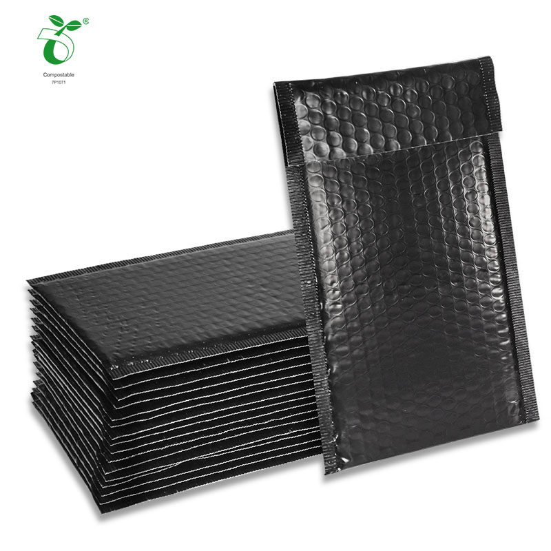 custom printed shipping black packaging bags biodegradable poly chrismas mailer bags with logo