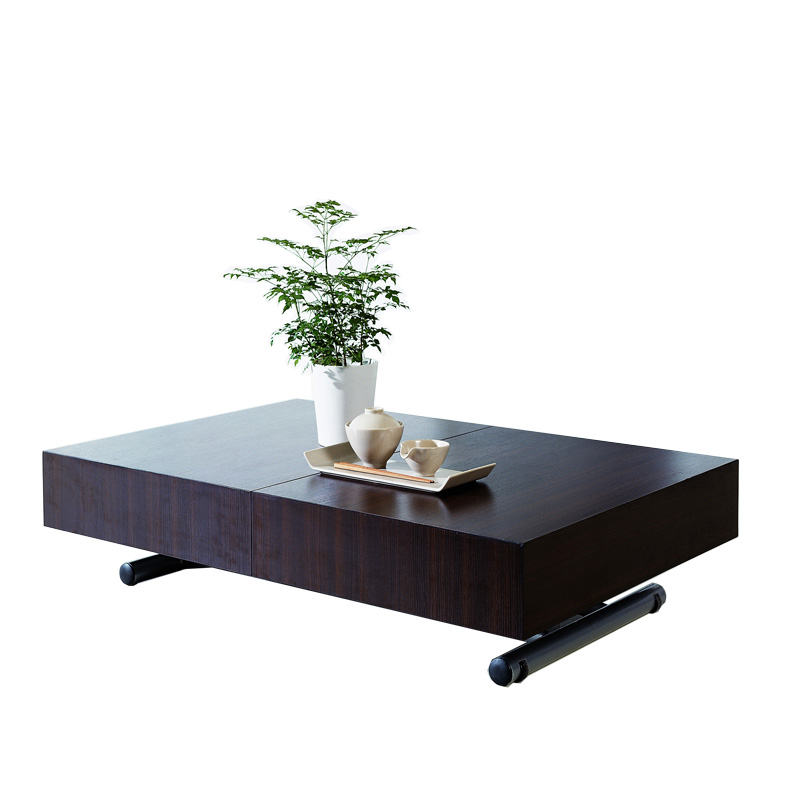 High quality transforming dining table extendable top and up/down function to coffee table saving space living room furniture