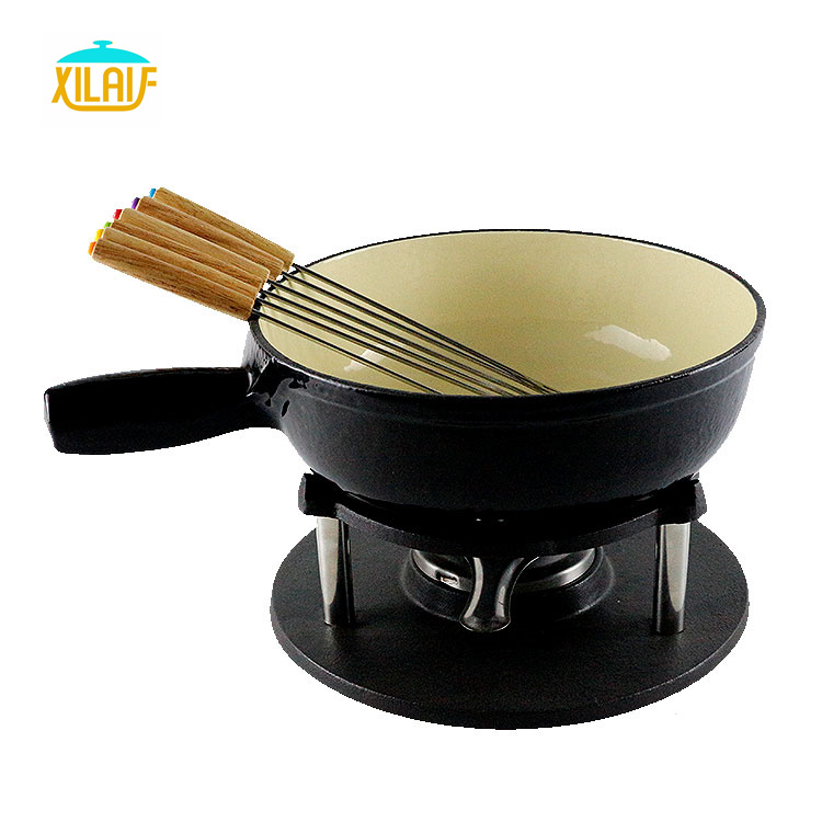 Party Cookware Cast Iron Mini Cheese Melting Pot fondue maker fondue stand kit fondue