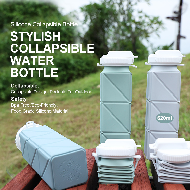 Sport Custom Logo Foldable Silicone Festivals Water Drink Bottles Outdoor Children Collapsible Bpa Free Silicone Water Bottle