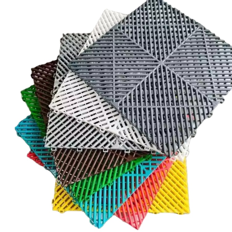 Rigid Modular Colorful Interlocking PP garage floor tiles plastic Garage Flooring For Car Detailing Shop Workshop