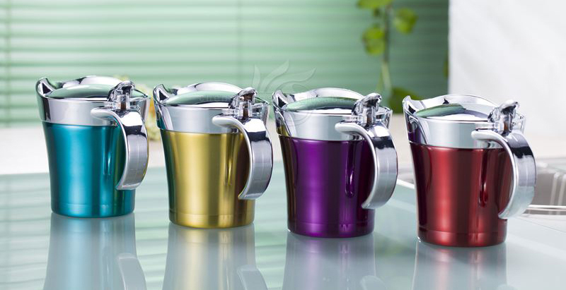 Amazon Best Sell Double Wall Sauce Jug Home Kitchen Gadgets Fast Food Stainless Steel Insulated Gravy Boat Metal OEM Customized