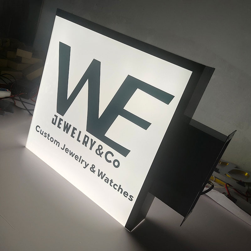 Advertising Metal Light Box Sign Wall Mounted Outdoor Illuminated Signage For Jewelry Store
