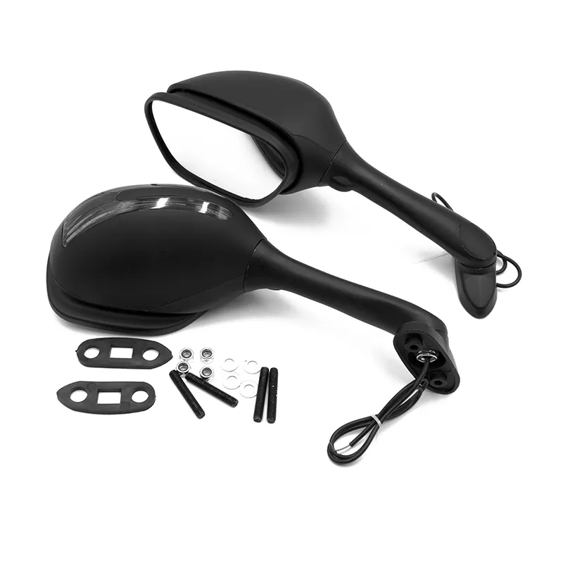 Classic retro motorcycle rearview mirror modified universal sport style side mirror with water lamp