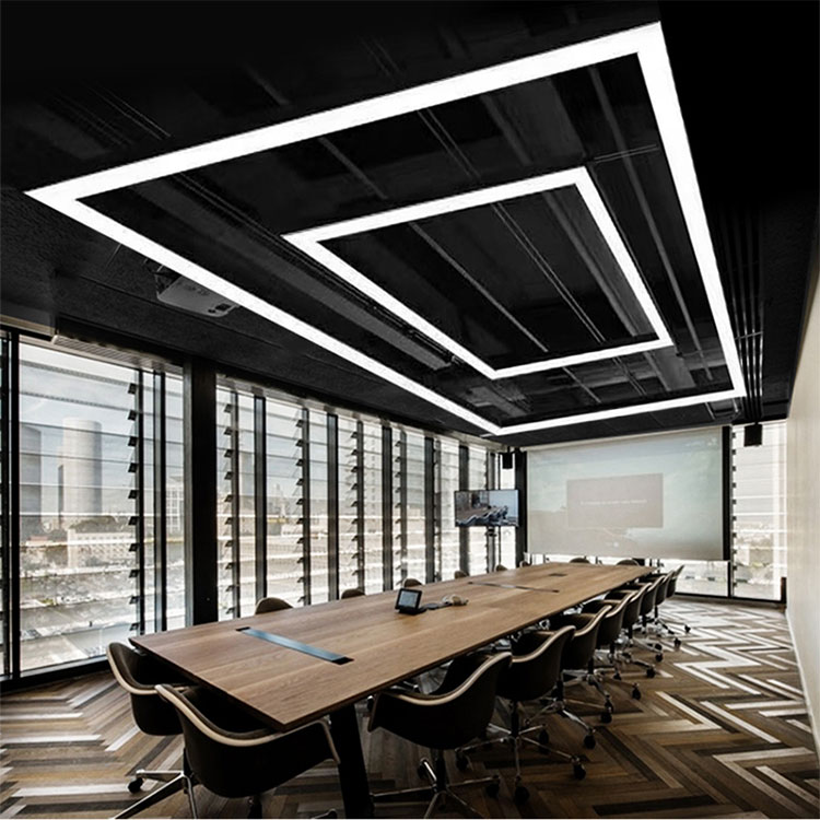 Custom Led Linear Lamps Rectangular Hanging Lights Fixture Long Bar Pendant Light System For Modern Decorative Lighting