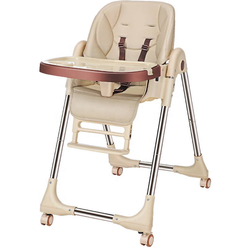 children's multifunctional PP stainless steel tube dining chair with reclining backrest in stock high chair baby feeding
