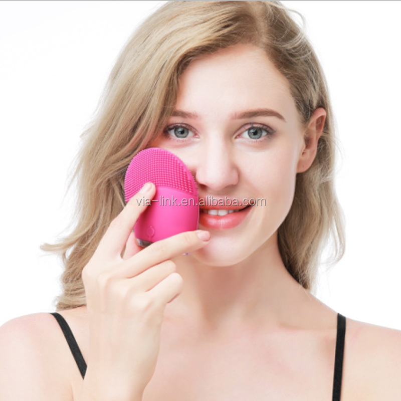 Силиконовые массажер Cleanser Private Label электрический Luna мини 2 лица Кисточки