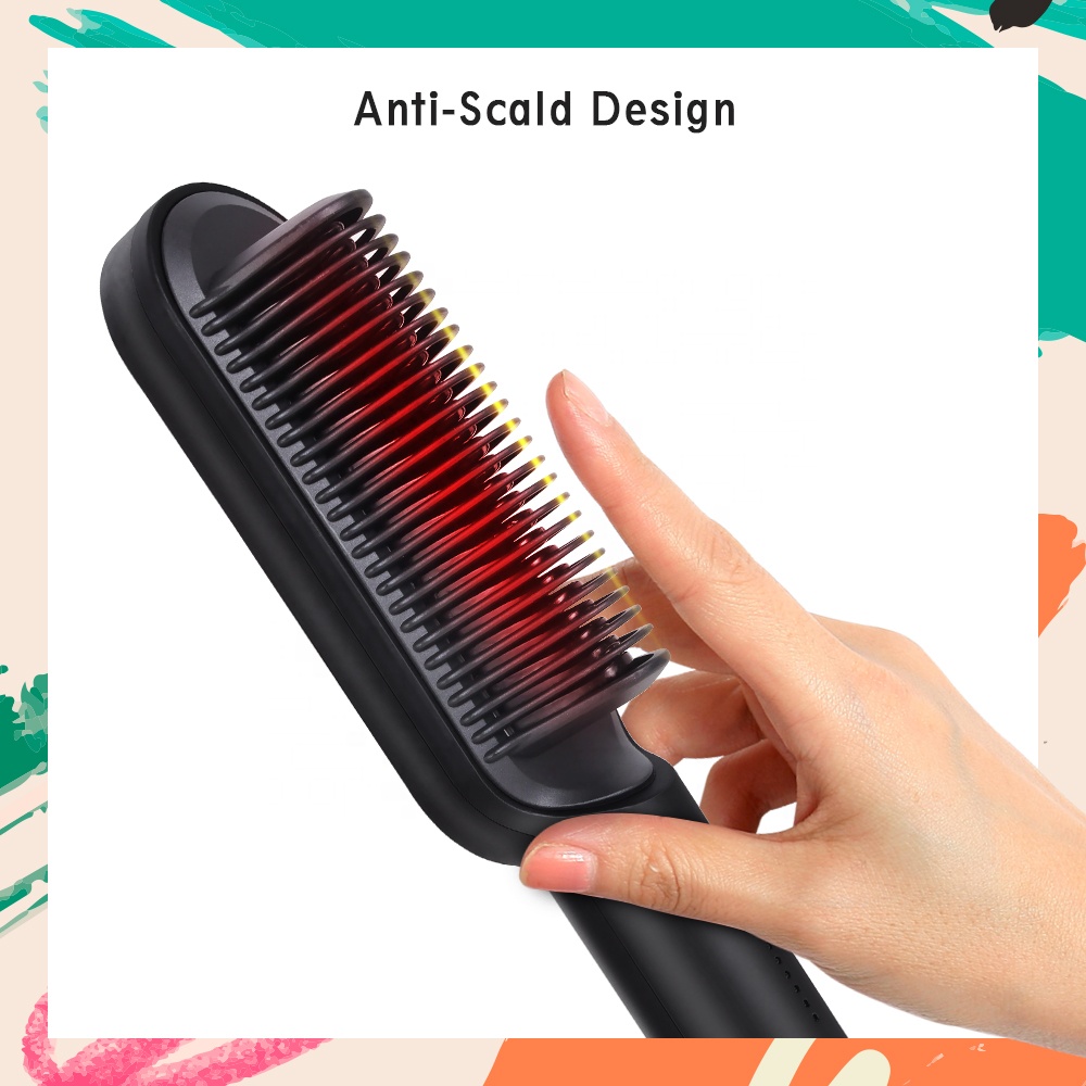 Ulta Hot Comb  Electric Heating Comb  Ceramic Portable Multifunctional Hair Straightener Brush Straightening Comb For Women