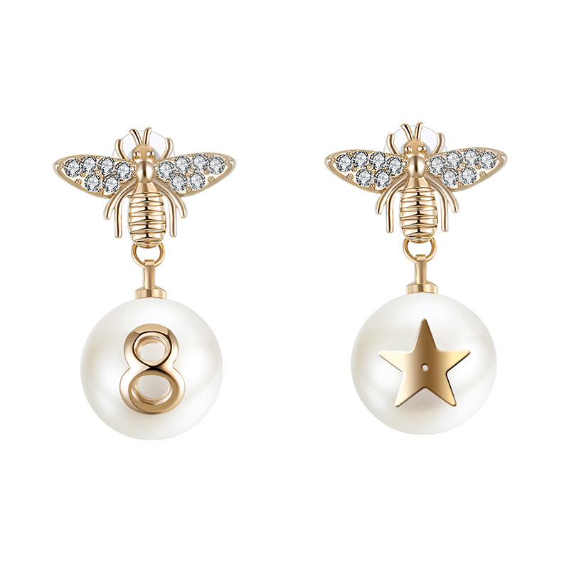 Pearl Earrings Feminine Temperament Aesthetic Earrings Personality Bee Earring