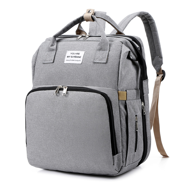 Wholesale Multifunction Custom Mommy Backpack Baby Nappy Diaper Bag With Baby Bed