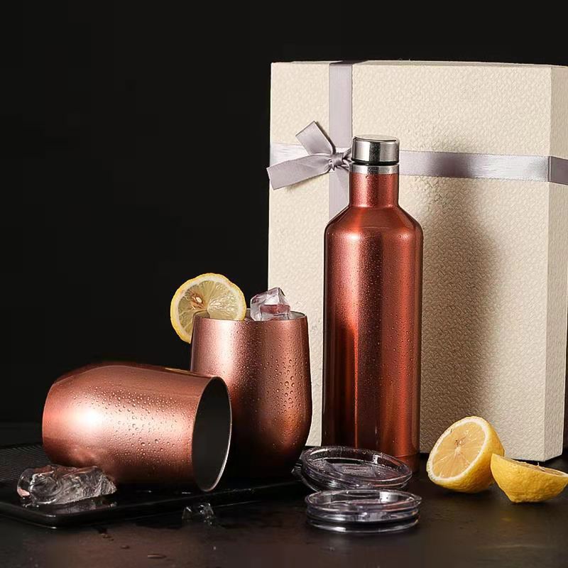 red wine bottle Gift Package stainless steel flask set double wall insulated water bottles/thermos vacuum flasks   thermoses