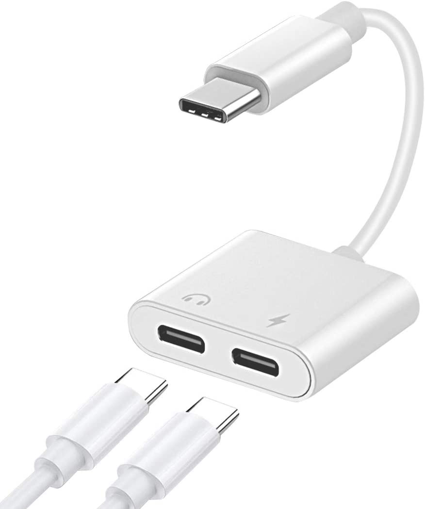 Адаптер типа C 2 в 1 USB-C-3,5 мм разъем для наушников Aux аудио сплиттер Зарядное устройство USB C адаптер совместим с Pixel